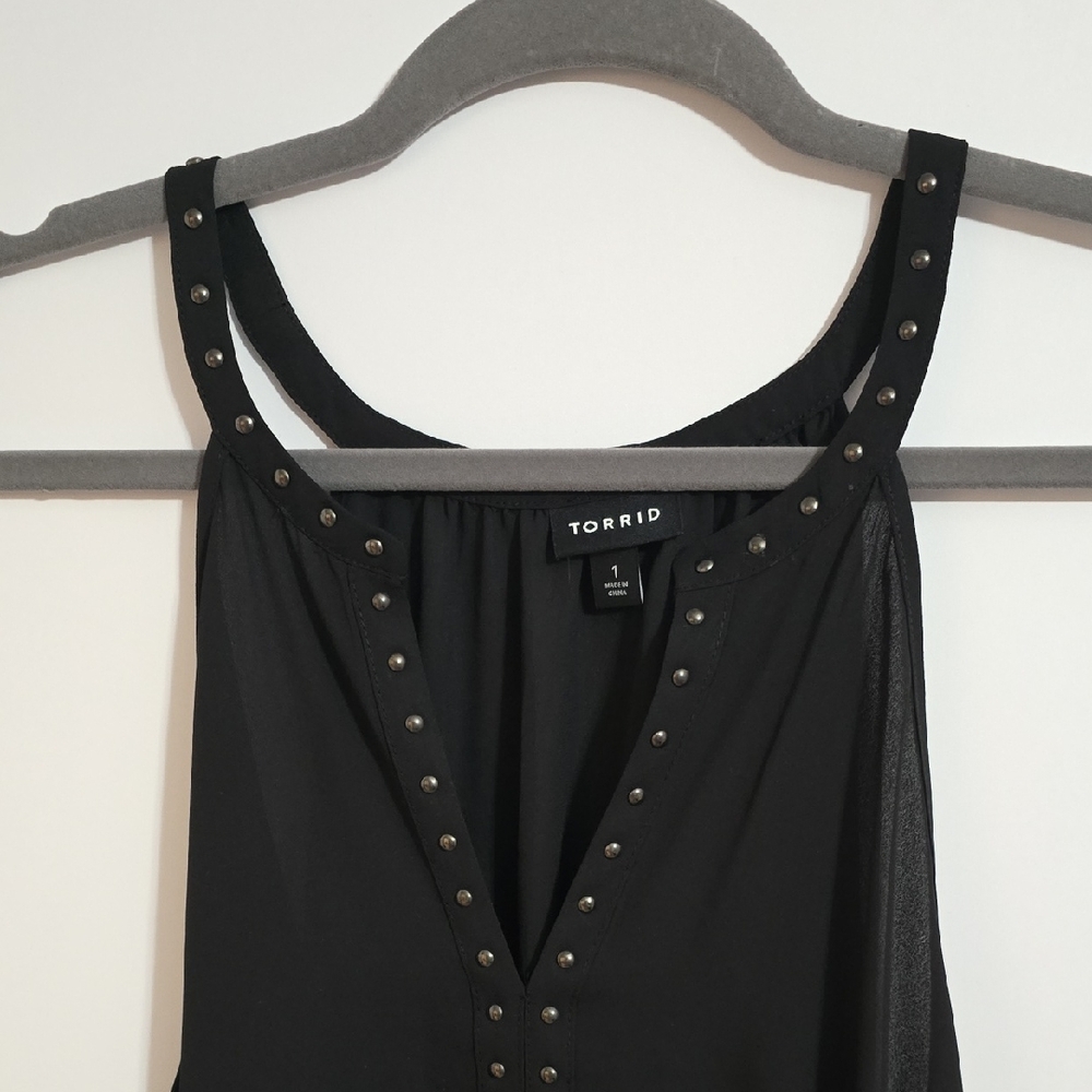 Torrid Black Studded Blouse Size 16